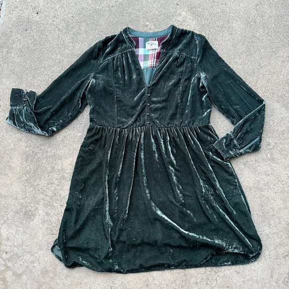 Anthropologie Holding Horses Velvet Dress size medium preloved long sleeve midi - Picture 2 of 7